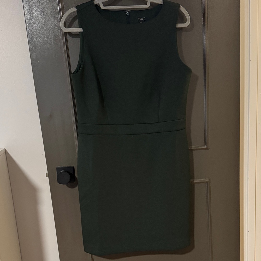 Ann Taylor Dark Green Structured Mini Dress